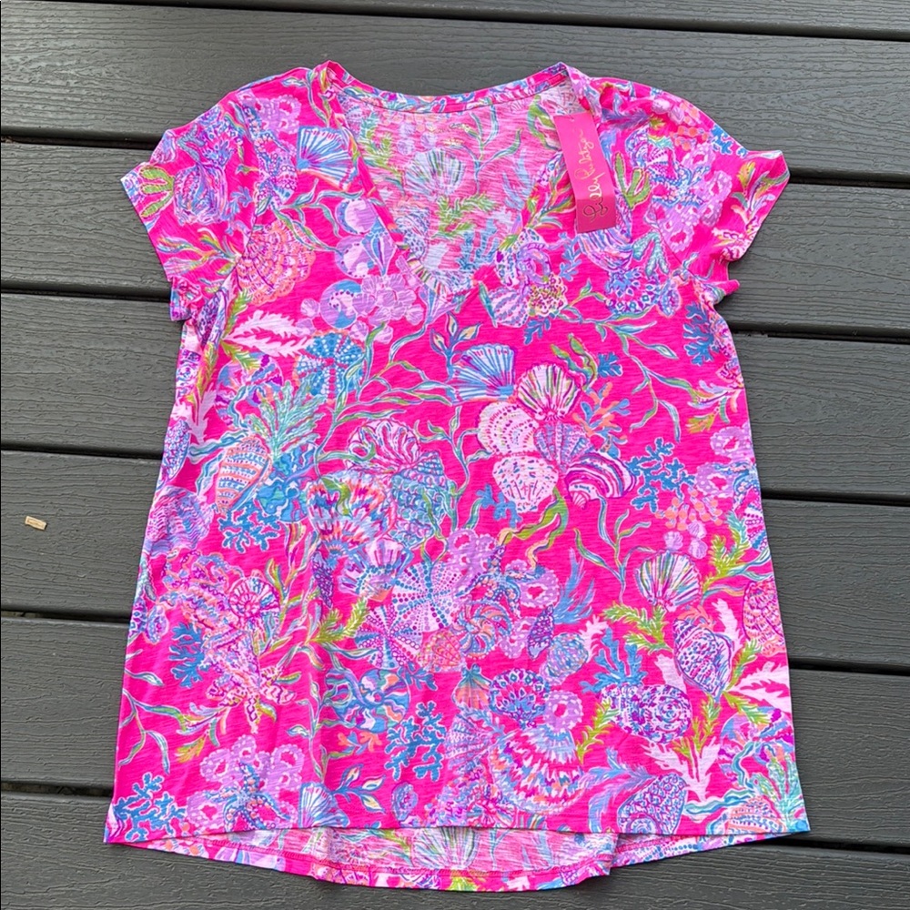 Lilly Pulitzer Pink and Blue Short Sleeve Tee